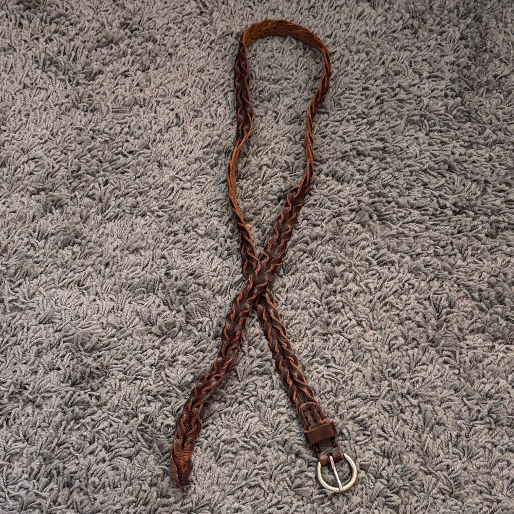 Women’s Braided Brown Leather Belt